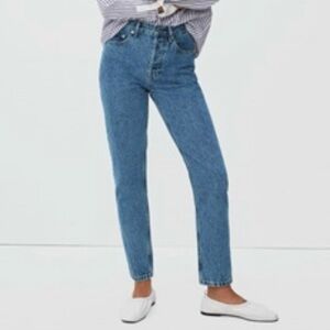 EVERLANE Curvy 90’s Cheeky Straight Leg High Rise Denim Jeans Size 26